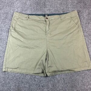 PX Clothing Mens Size 48 Olive Green Chino Shorts Flat Front Cotton Twill Casual